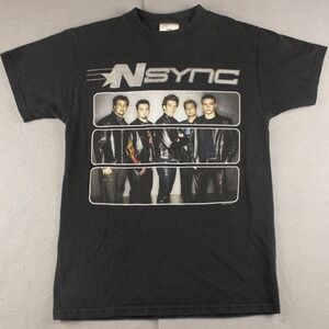NSYNC 2001 PopOdyssey Tour Vintage T-Shirt Black Winterland Mens Small S
